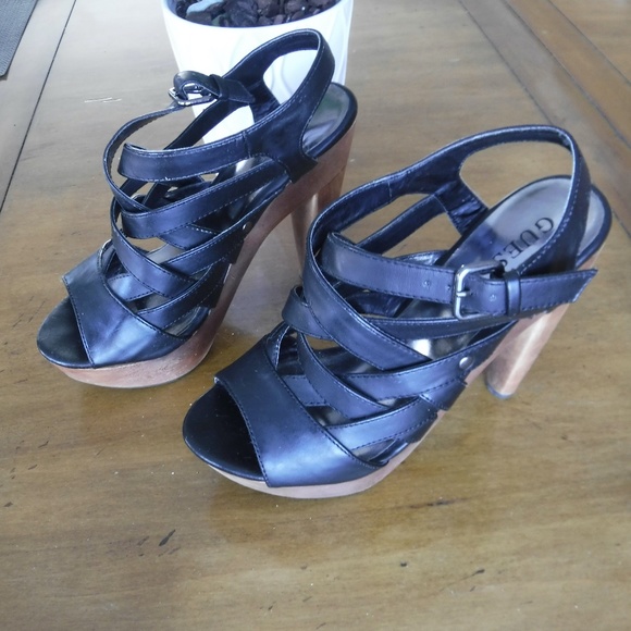 Guess Strappy Wooden Platform heels 6 - Picture 5 of 7